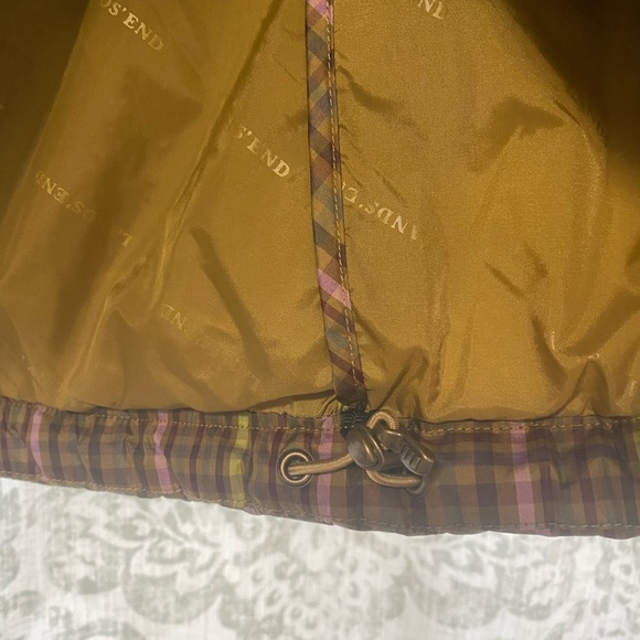 Lands' End Plaid Puffer Jacket - Brown and Green - Picture 7 of 8